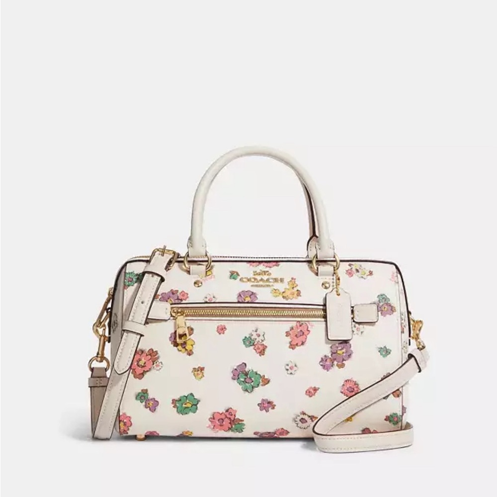 Coach Rowan Satchel Bag with Floral Print